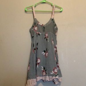 Olive green floral sundress
